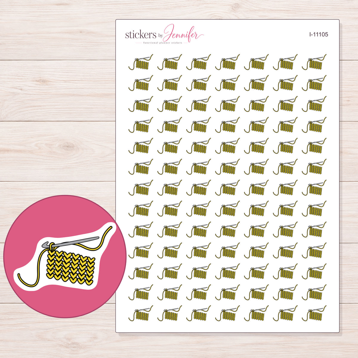 I-11105 planner sticker sheet with enlarged sticker detail