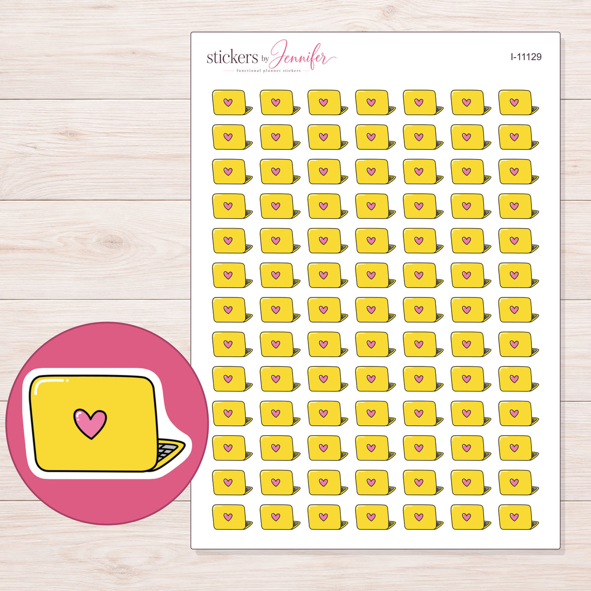 I-11129 planner sticker sheet with enlarged sticker detail