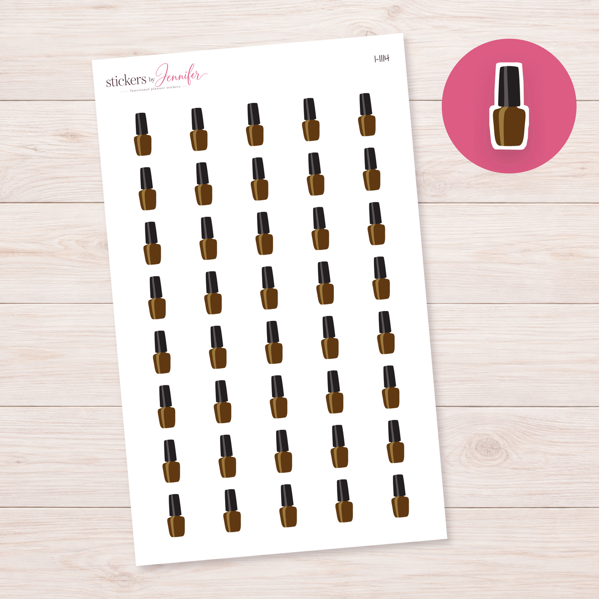 Brown Nail Polish Planner Stickers | I-1114