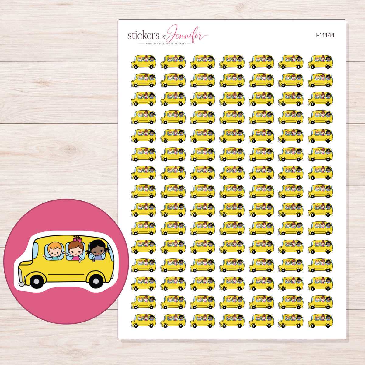 I-11144 planner sticker sheet with enlarged sticker detail