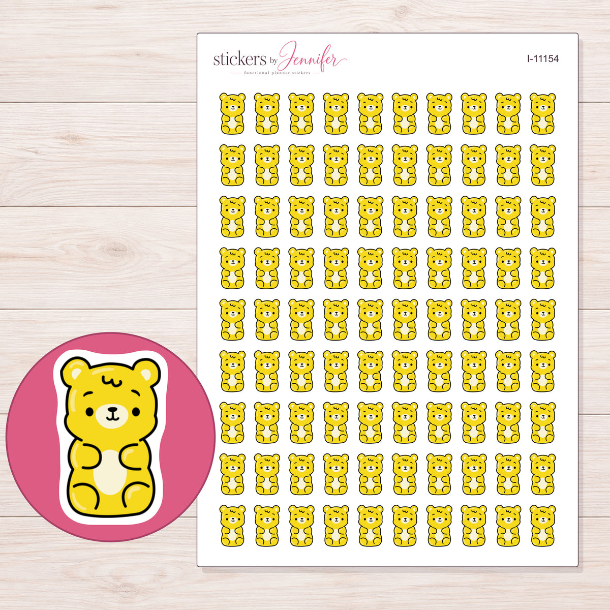 I-11154 planner sticker sheet with enlarged sticker detail