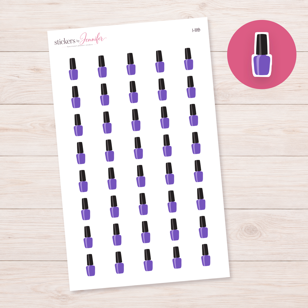 Purple Nail Polish Planner Stickers | I-1118