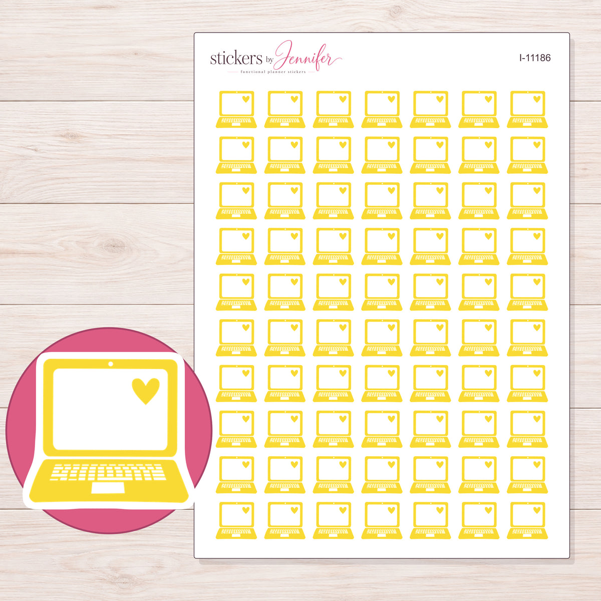 I-11186 planner sticker sheet with enlarged sticker detail