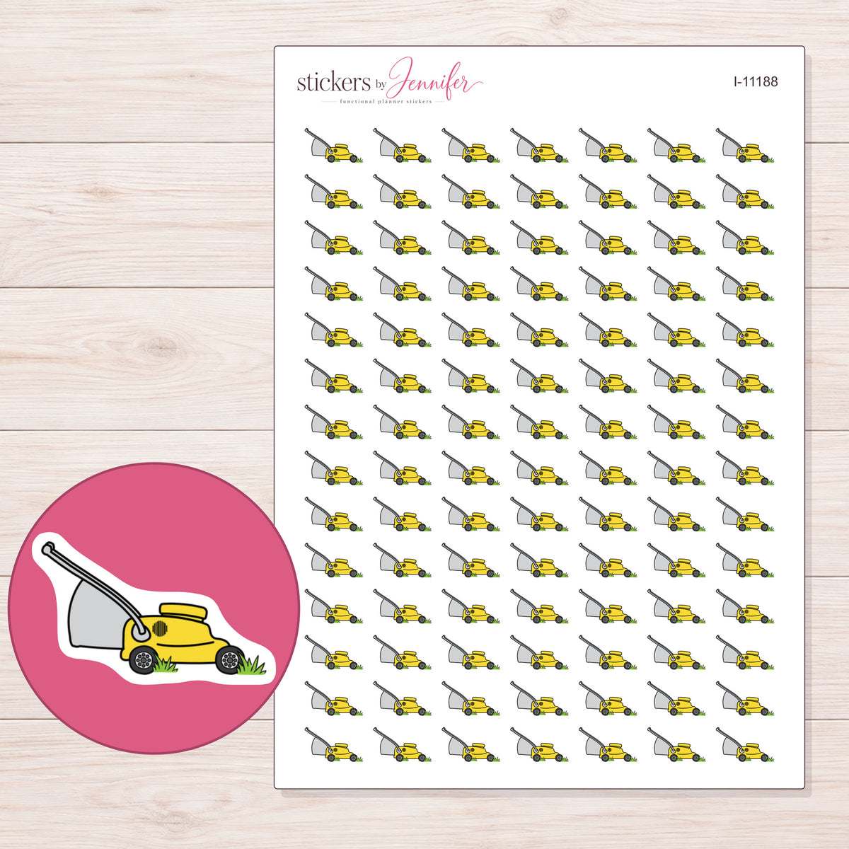 I-11188 planner sticker sheet with enlarged sticker detail