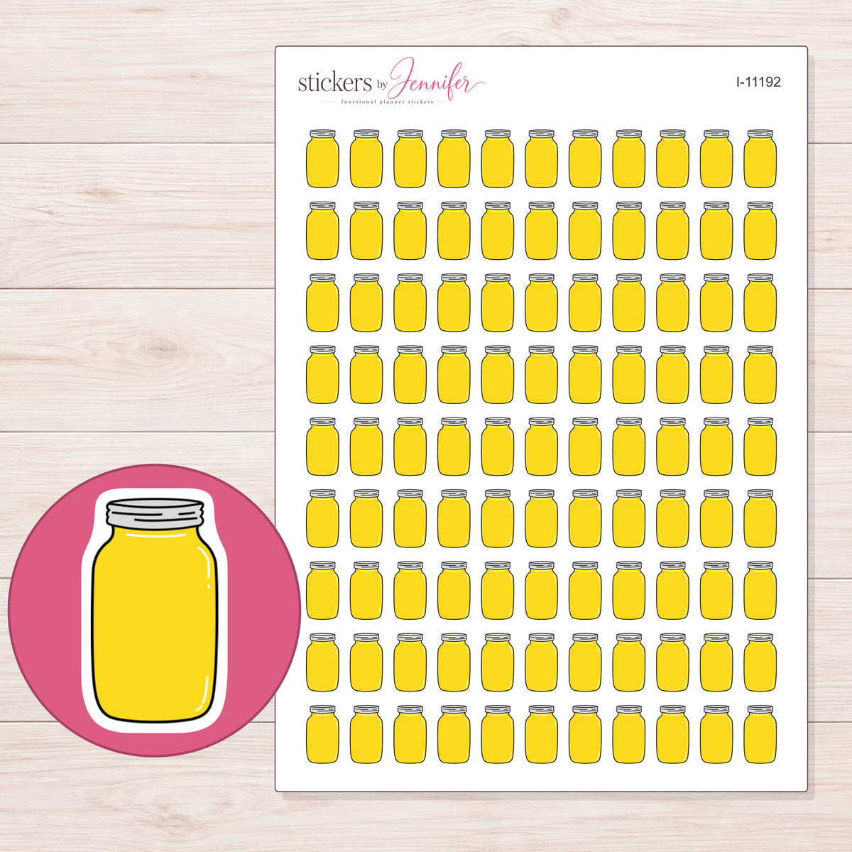 I-11192 planner sticker sheet with enlarged sticker detail