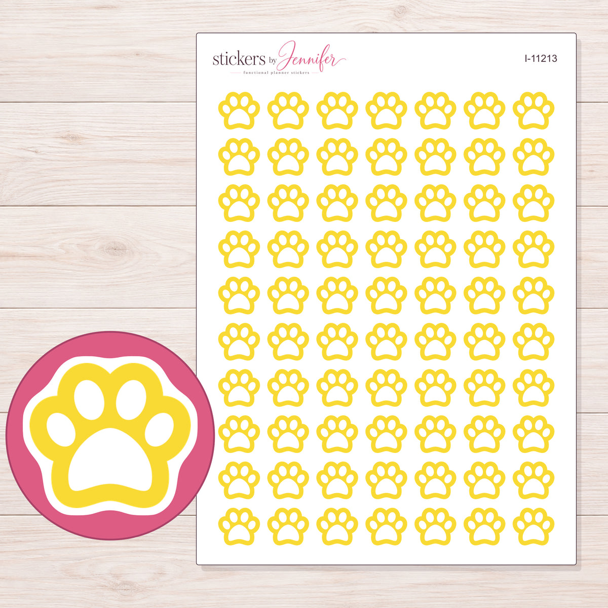 I-11213 planner sticker sheet with enlarged sticker detail