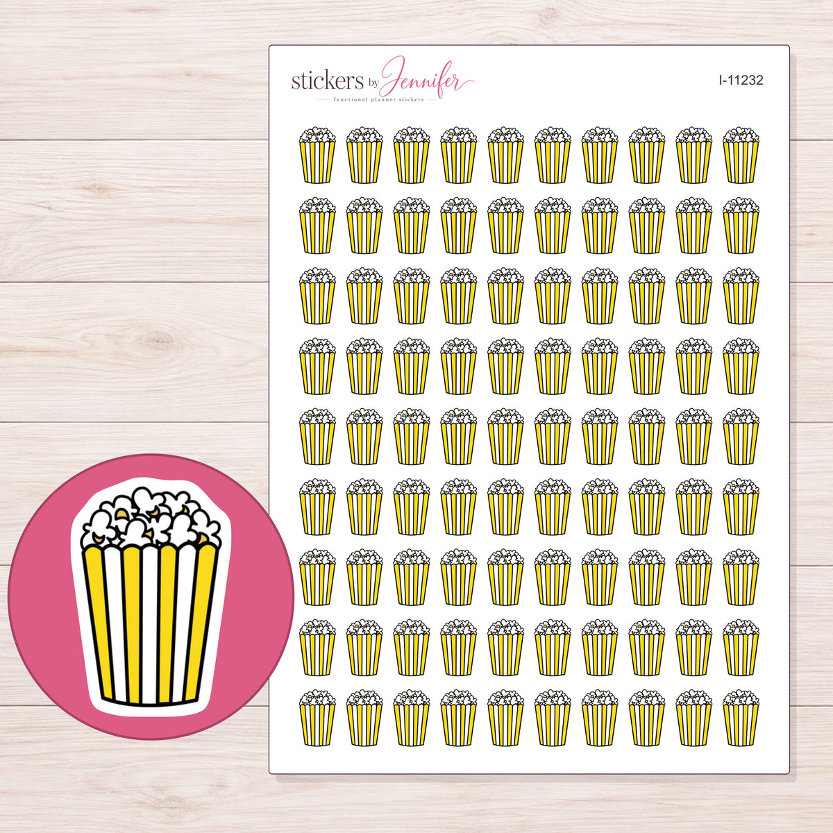 I-11232 planner sticker sheet with enlarged sticker detail