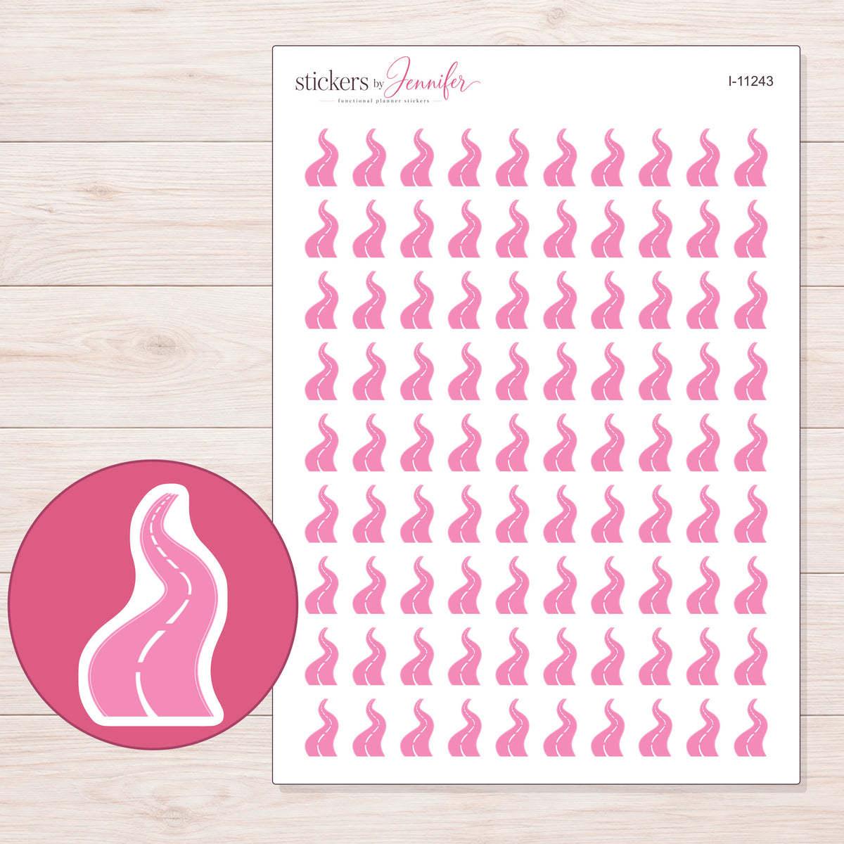 I-11243 planner sticker sheet with enlarged sticker detail