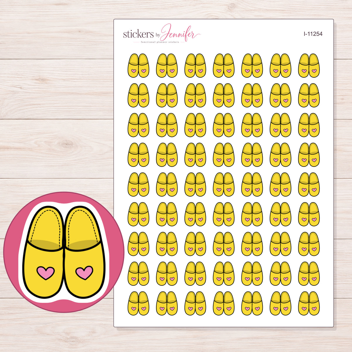 I-11254 planner sticker sheet with enlarged sticker detail
