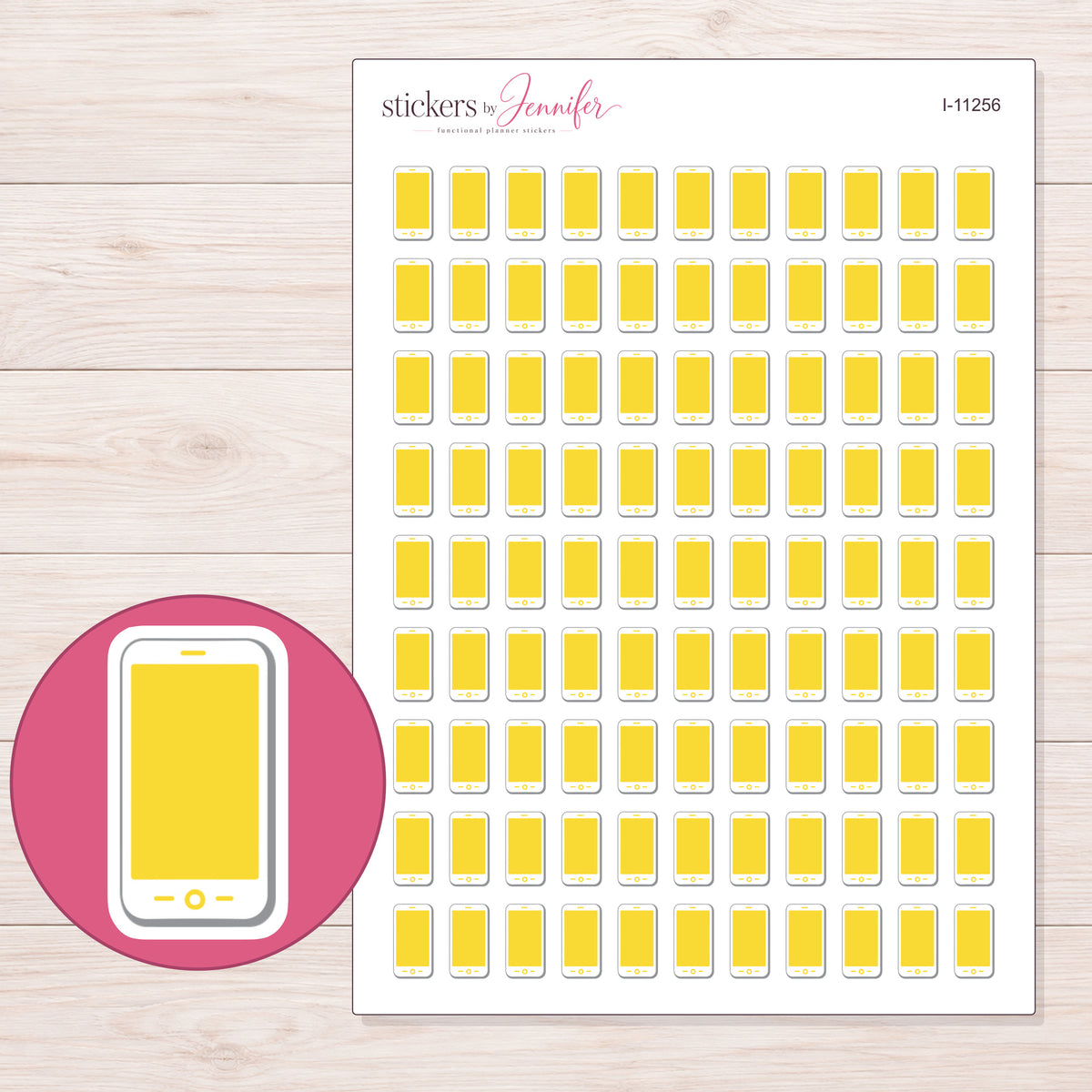 I-11256 planner sticker sheet with enlarged sticker detail