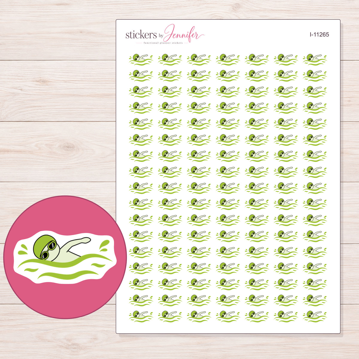 I-11265 planner sticker sheet with enlarged sticker detail