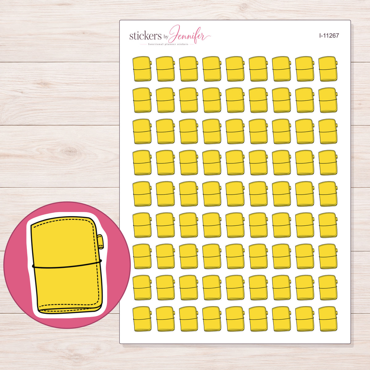 I-11267 planner sticker sheet with enlarged sticker detail