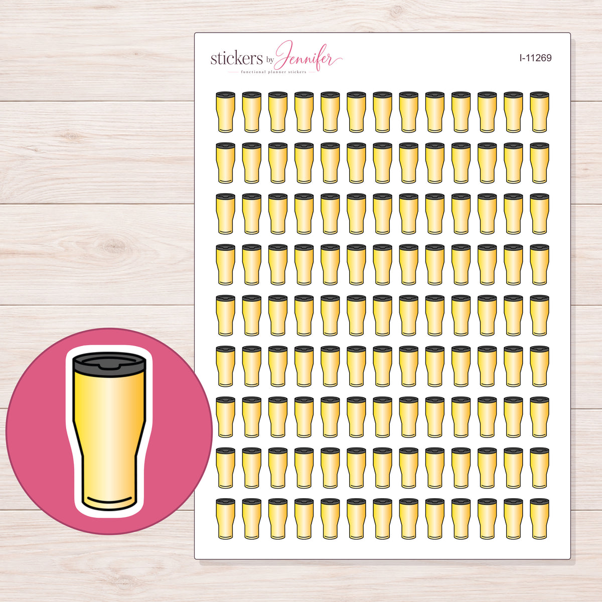 I-11269 planner sticker sheet with enlarged sticker detail