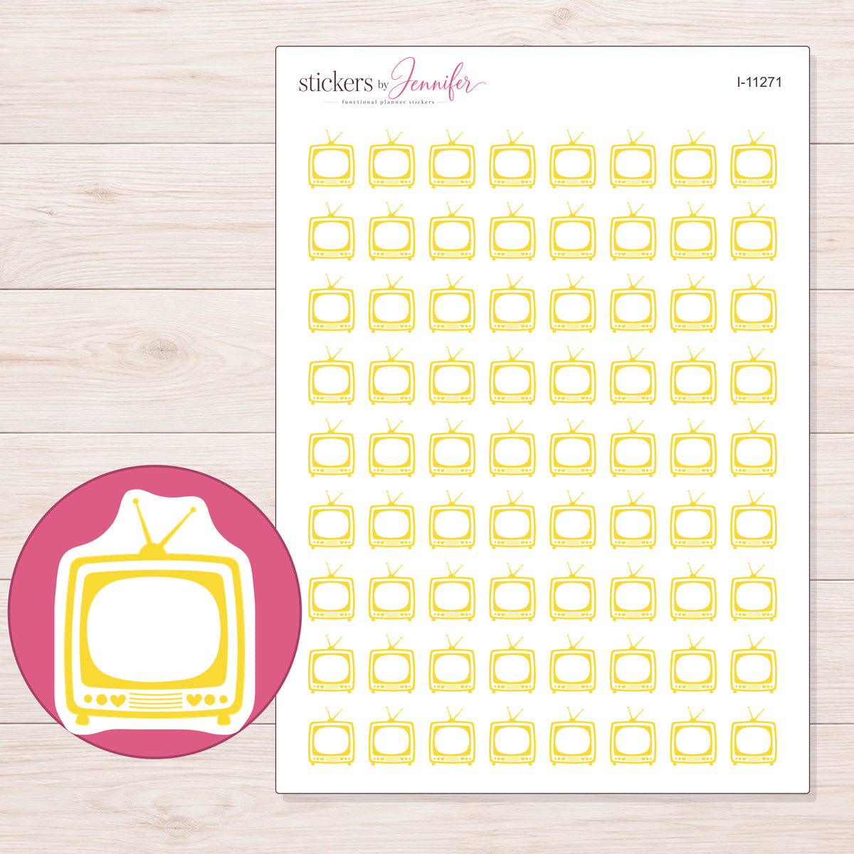 I-11271 planner sticker sheet with enlarged sticker detail