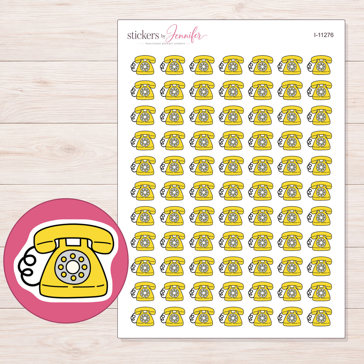I-11276 planner sticker sheet with enlarged sticker detail