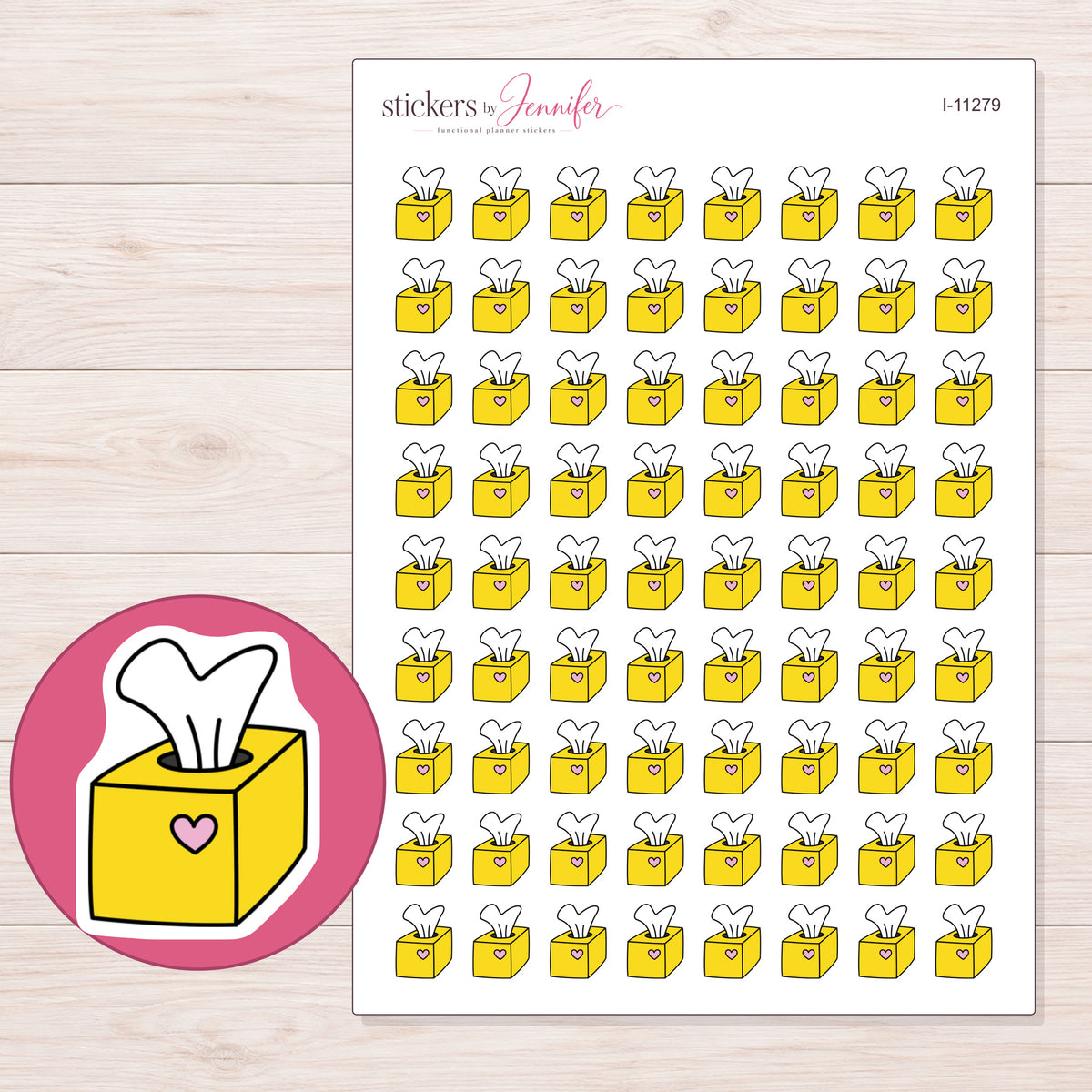 I-11279 planner sticker sheet with enlarged sticker detail