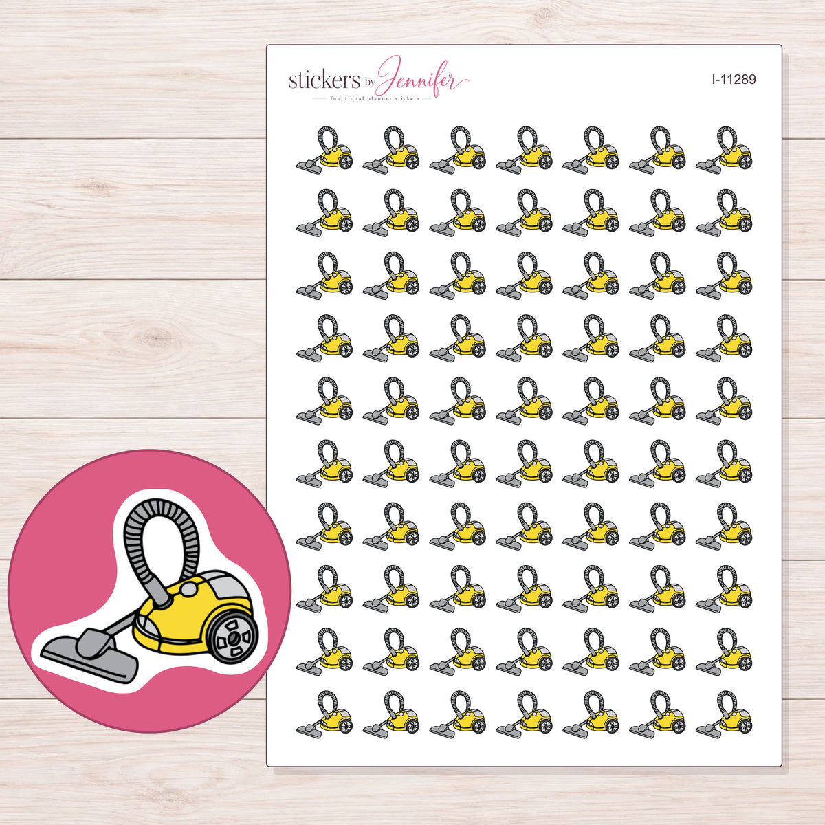 I-11289 planner sticker sheet with enlarged sticker detail