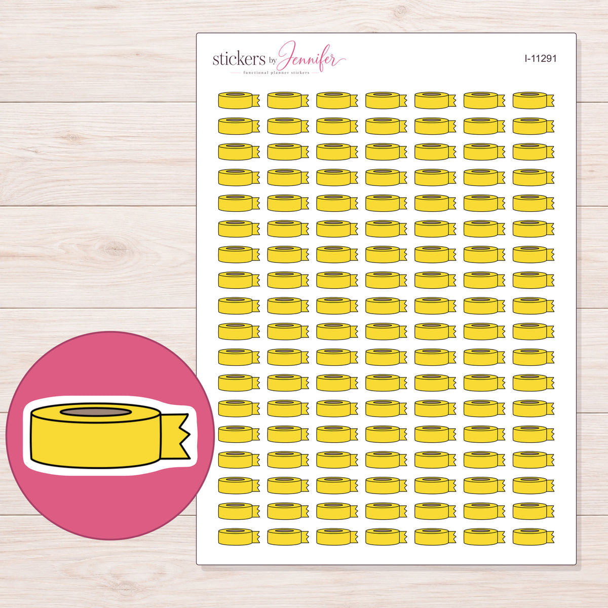 I-11291 planner sticker sheet with enlarged sticker detail