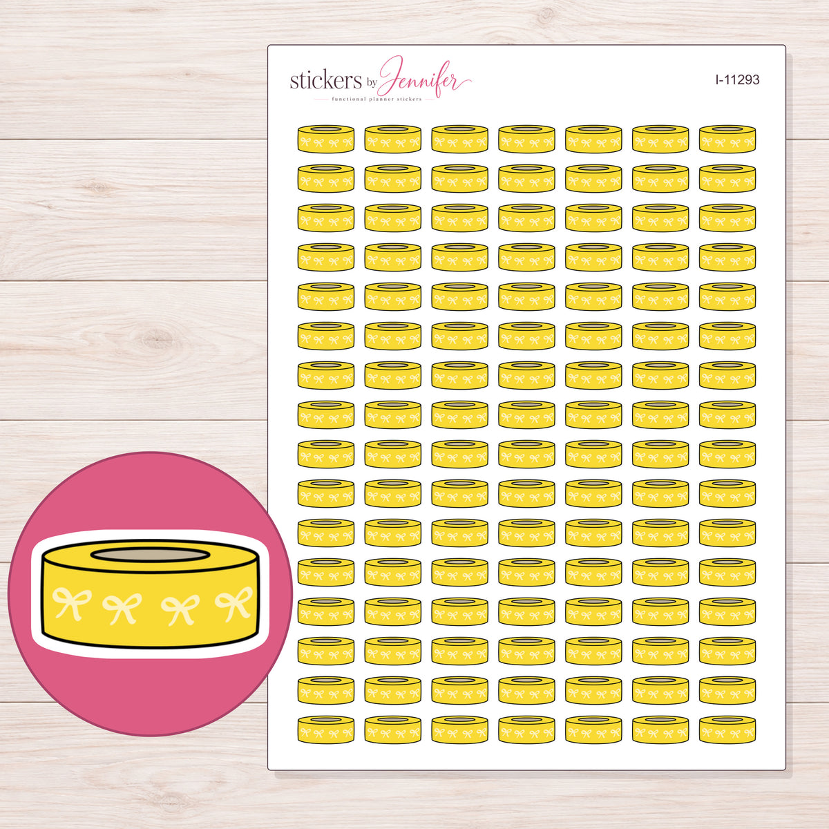 I-11293 planner sticker sheet with enlarged sticker detail