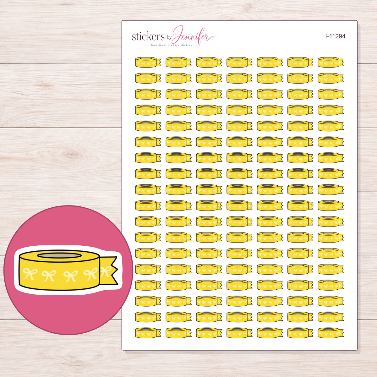 I-11294 planner sticker sheet with enlarged sticker detail