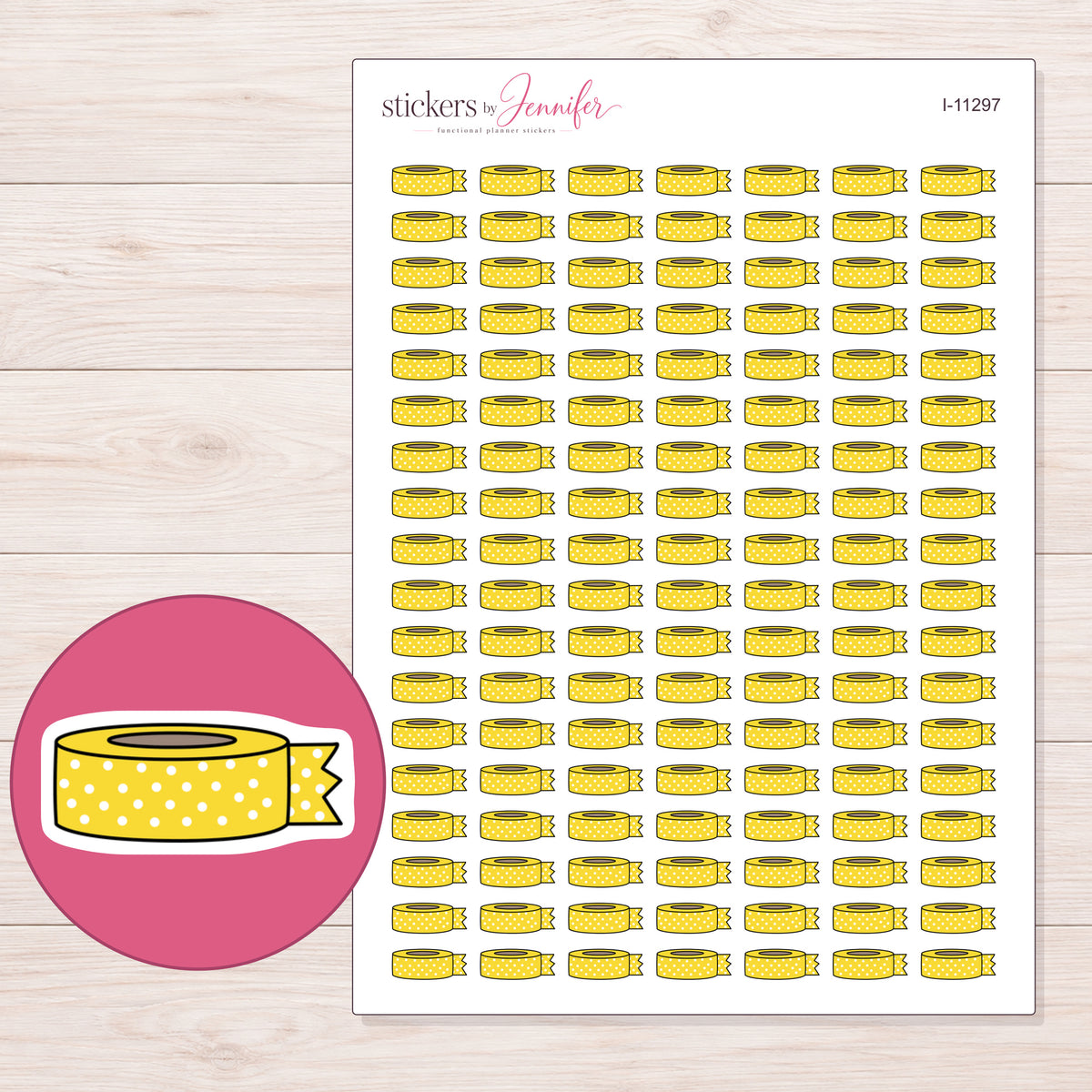 I-11297 planner sticker sheet with enlarged sticker detail