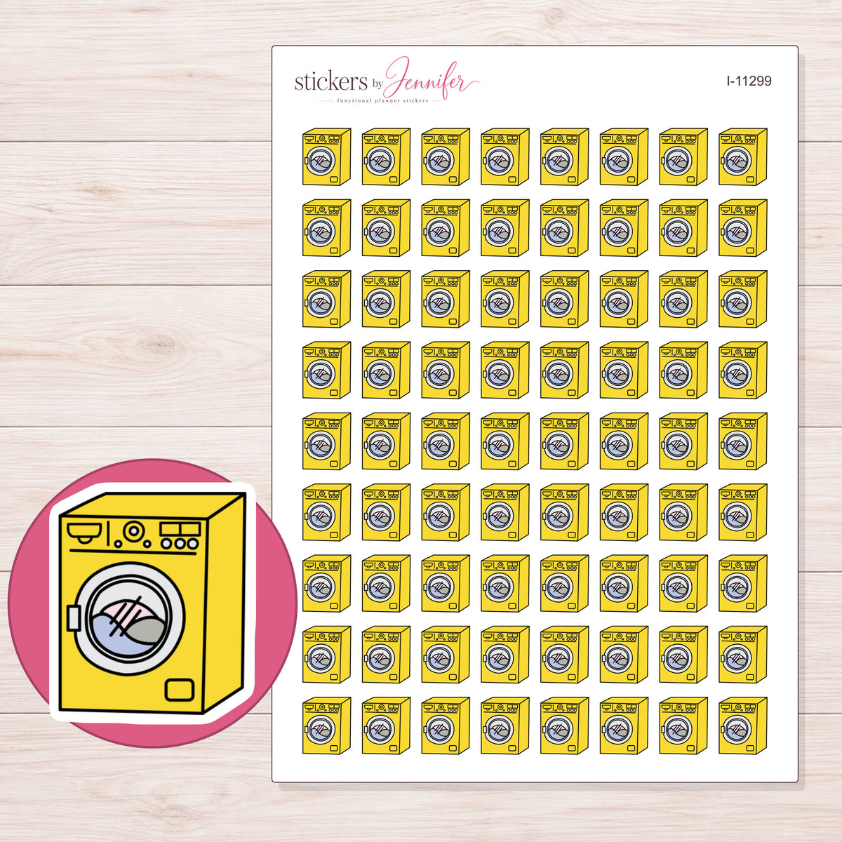 I-11299 planner sticker sheet with enlarged sticker detail