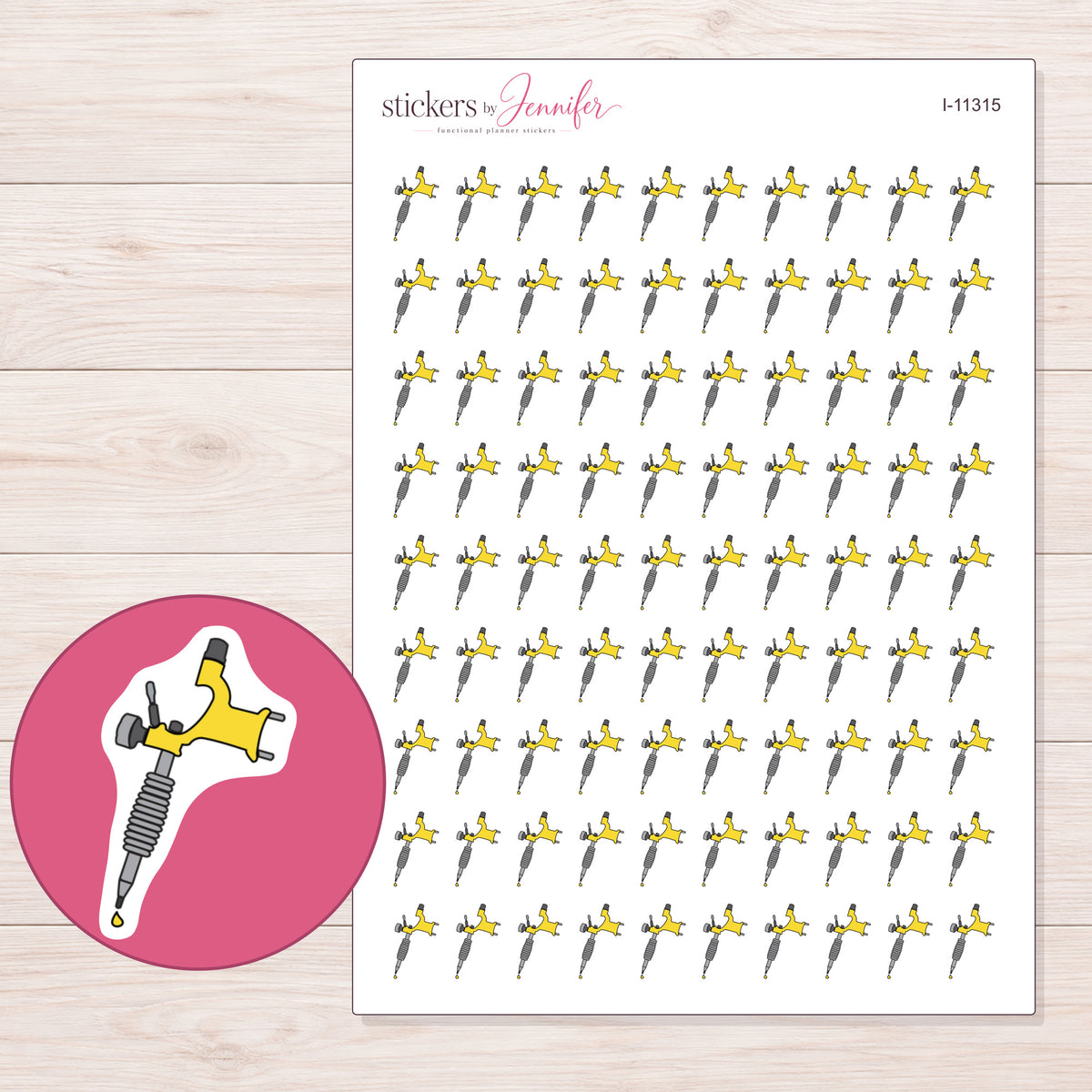 I-11315 planner sticker sheet with enlarged sticker detail