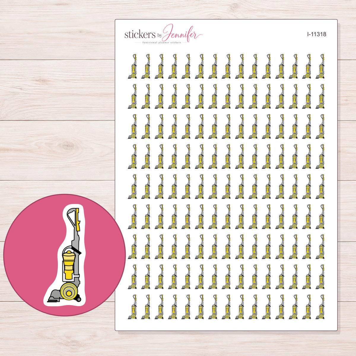 I-11318 planner sticker sheet with enlarged sticker detail