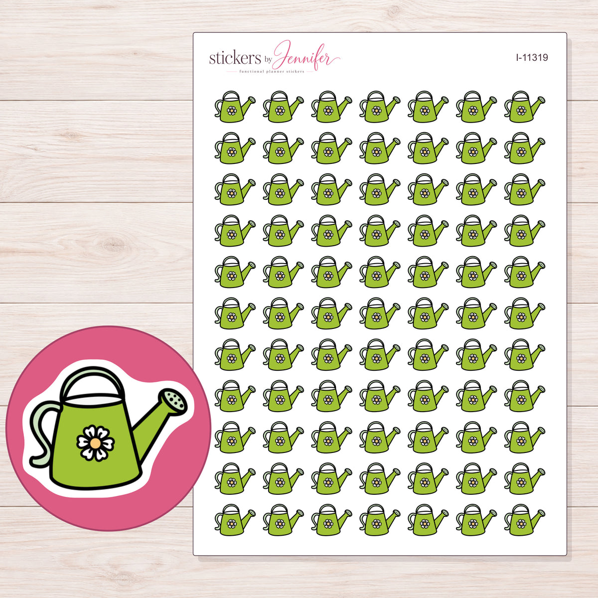 I-11319 planner sticker sheet with enlarged sticker detail