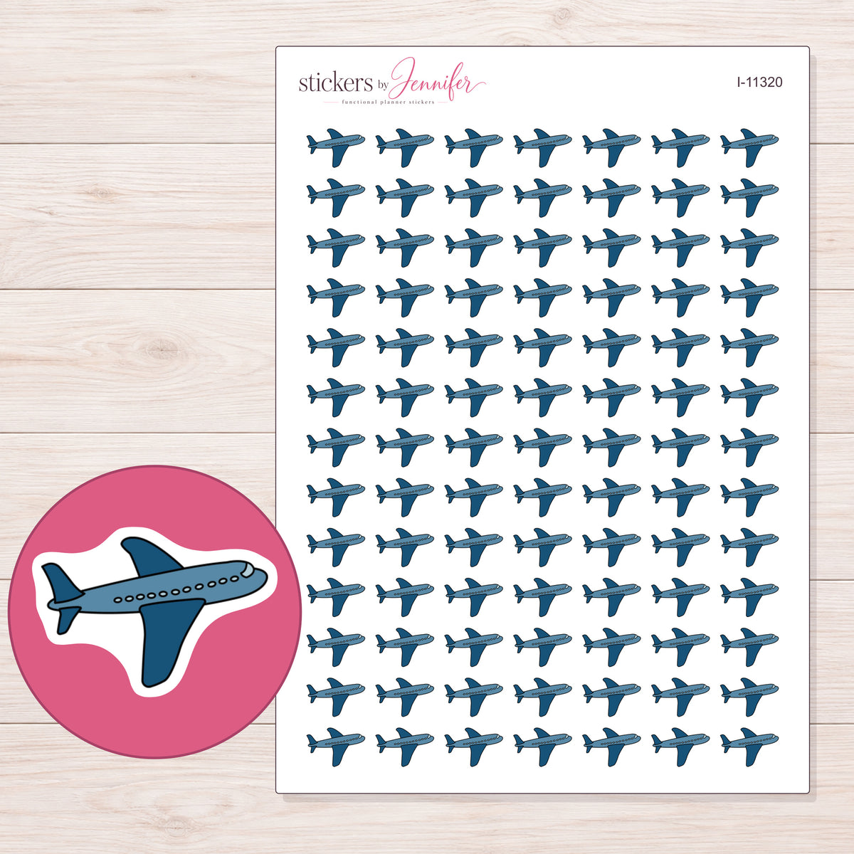 I-11320 planner sticker sheet with enlarged sticker detail