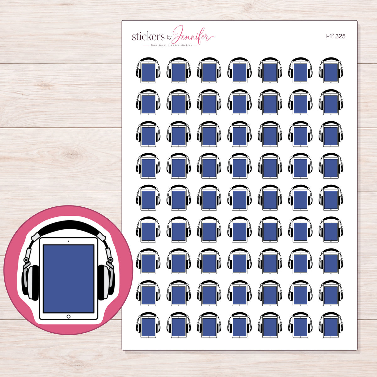 I-11325 planner sticker sheet with enlarged sticker detail