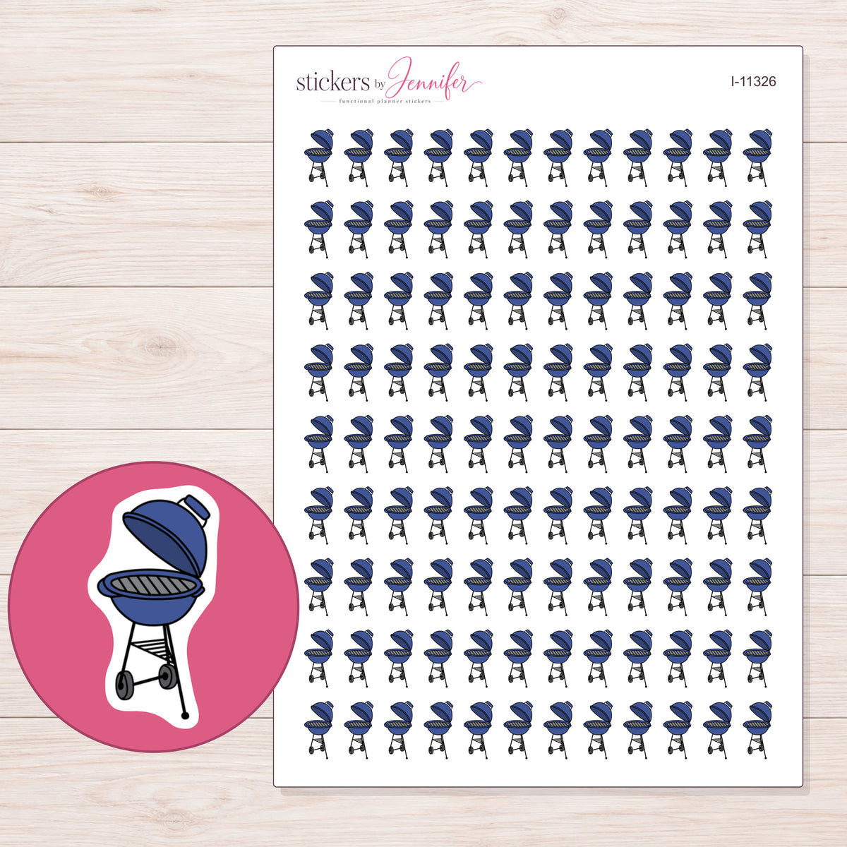I-11326 planner sticker sheet with enlarged sticker detail