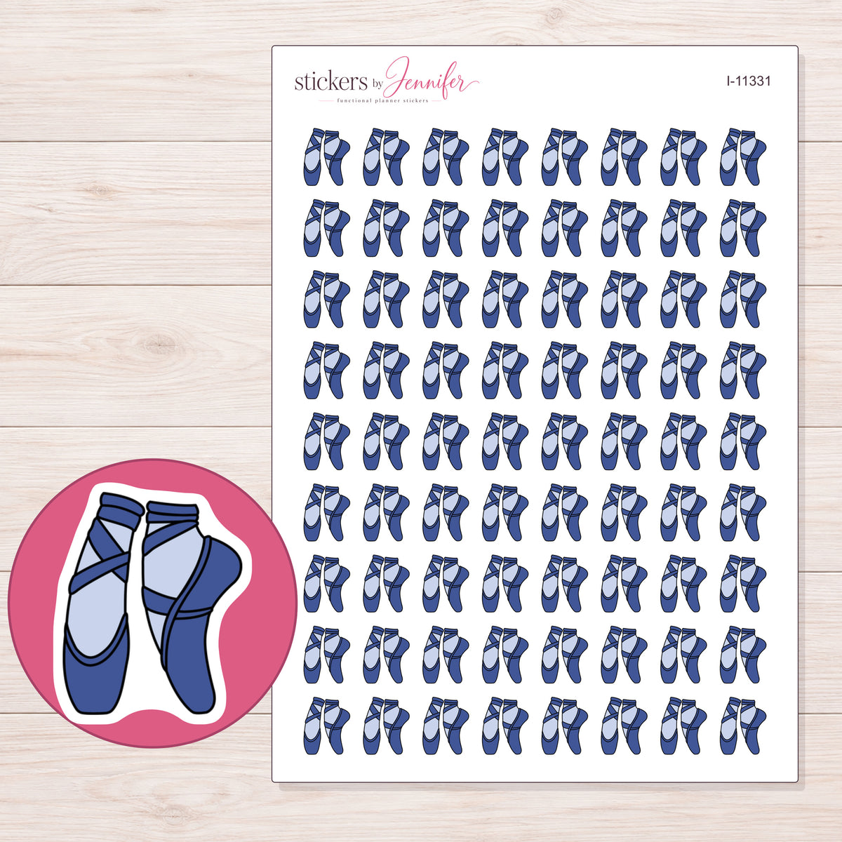 I-11331 planner sticker sheet with enlarged sticker detail