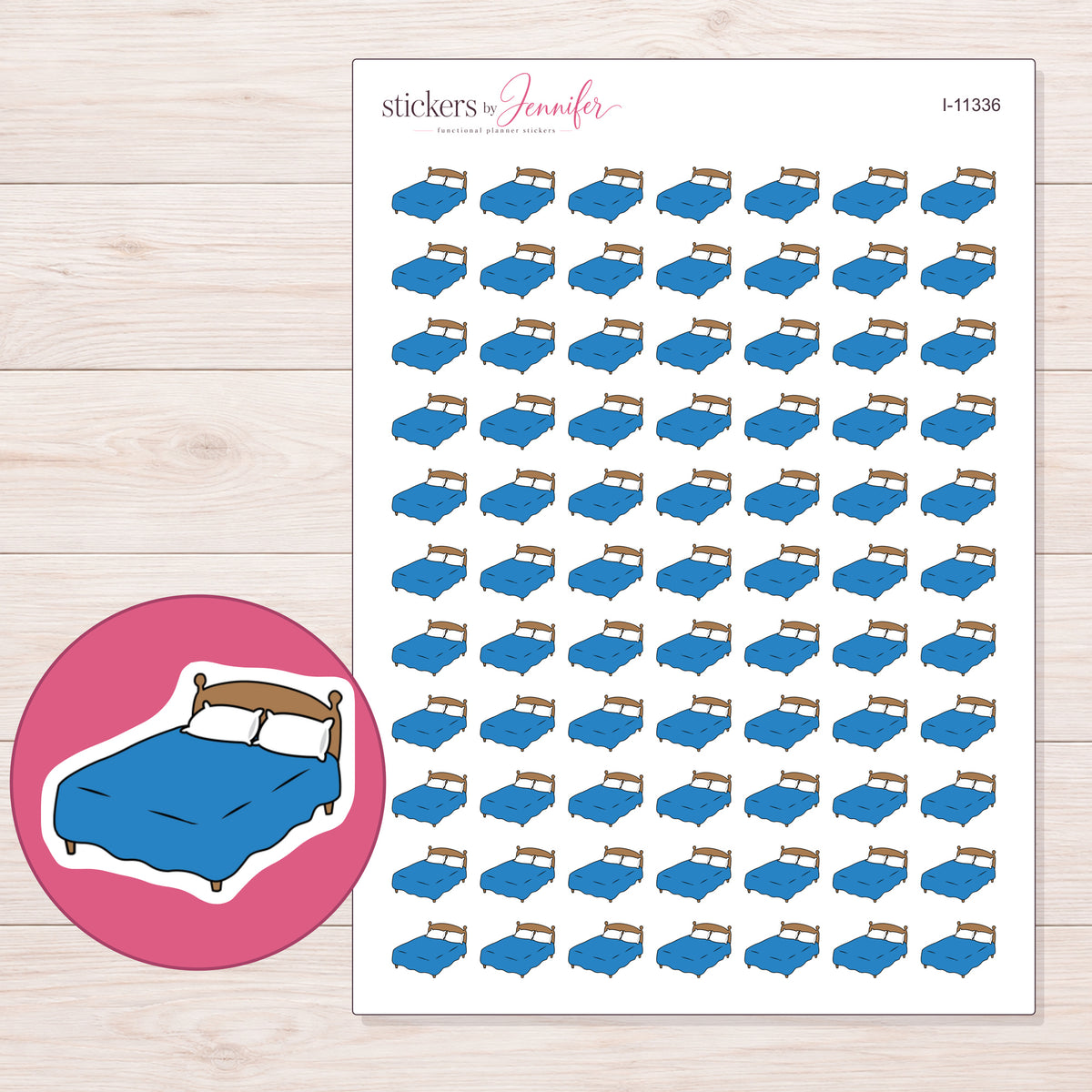 I-11336 planner sticker sheet with enlarged sticker detail
