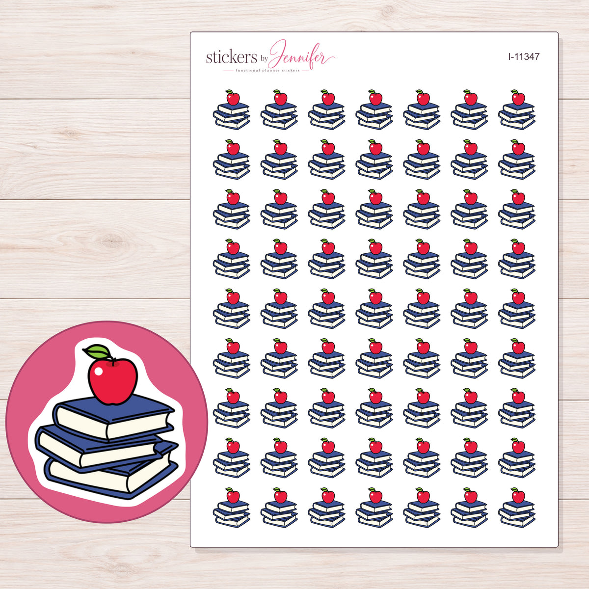 I-11347 planner sticker sheet with enlarged sticker detail