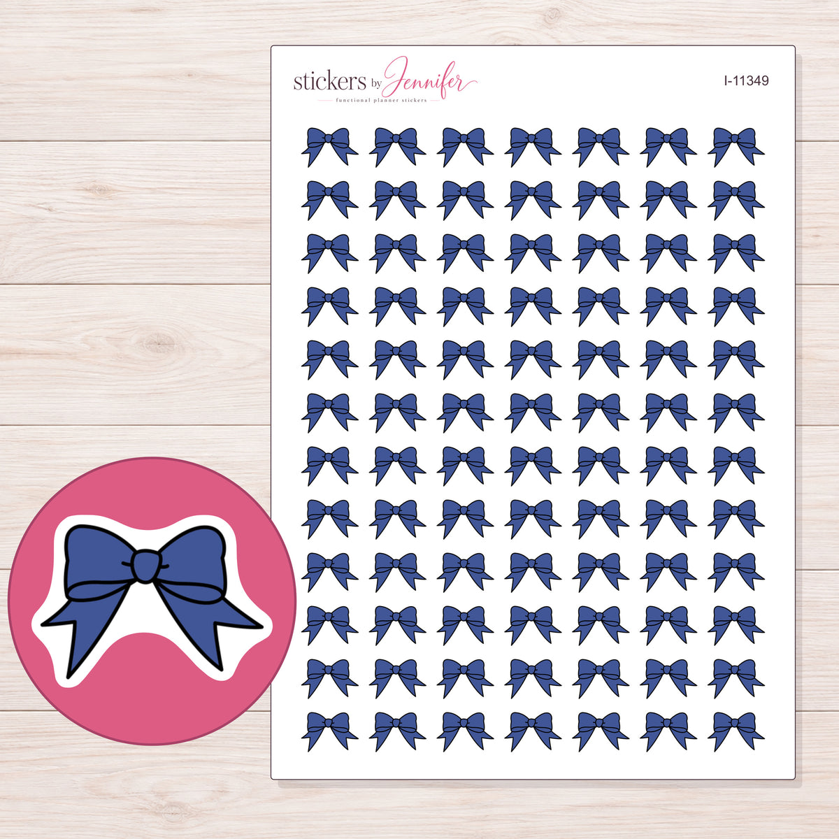 I-11349 planner sticker sheet with enlarged sticker detail