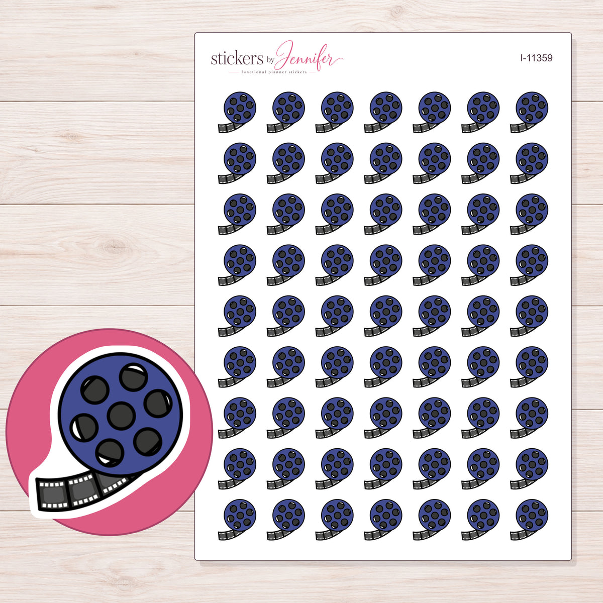 I-11359 planner sticker sheet with enlarged sticker detail