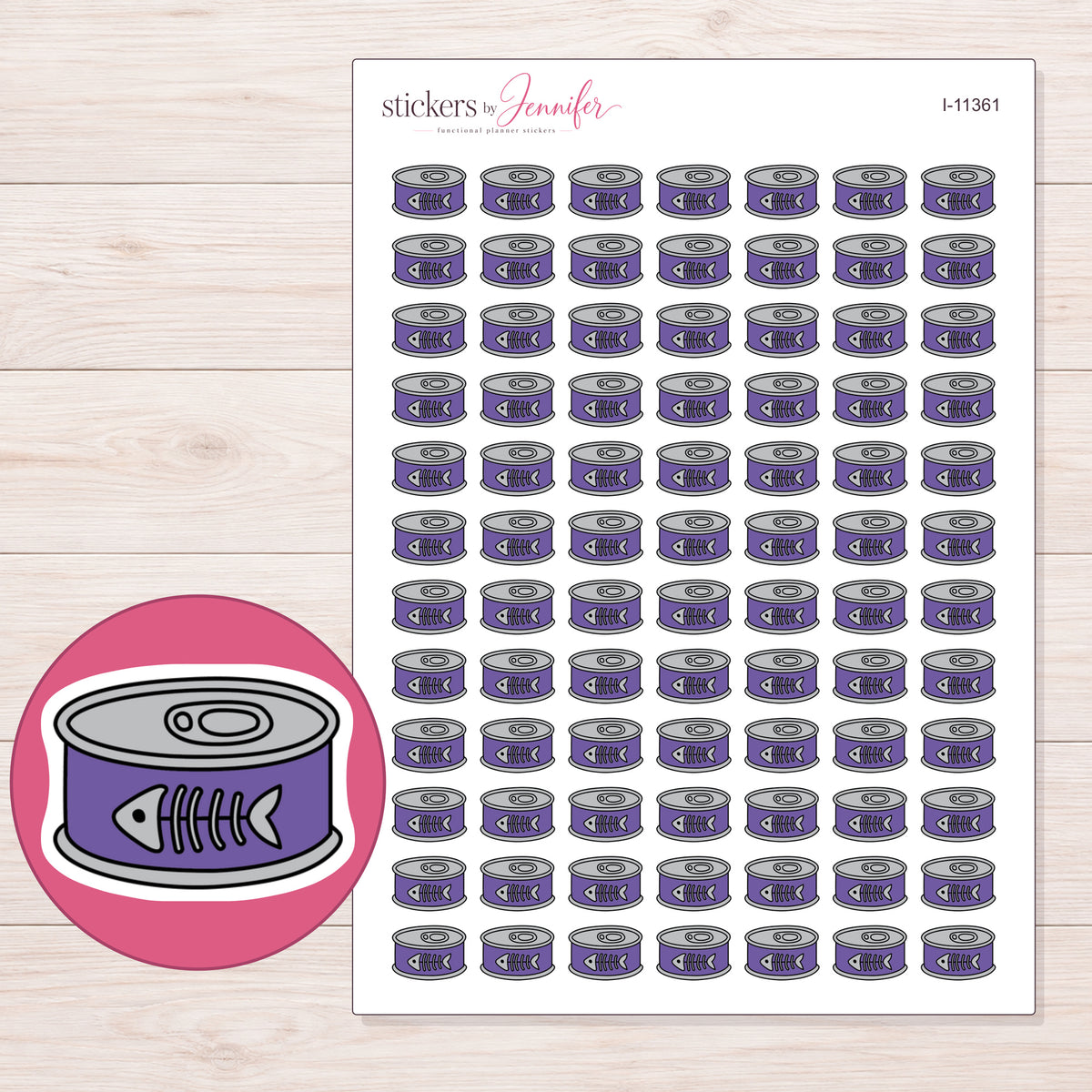 I-11361 planner sticker sheet with enlarged sticker detail