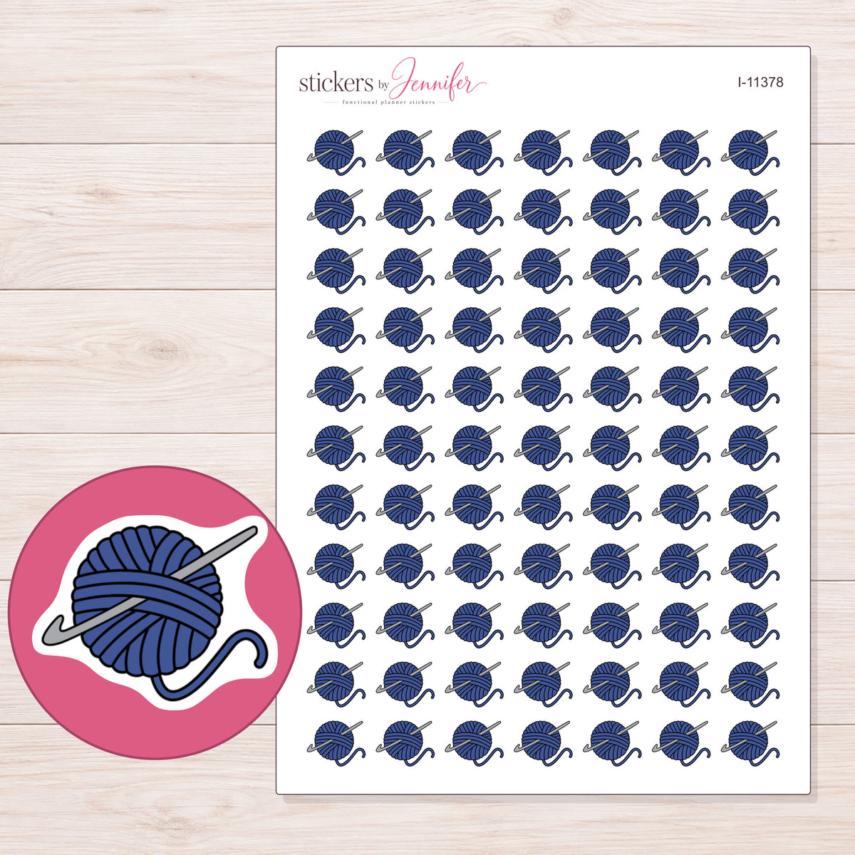I-11378 planner sticker sheet with enlarged sticker detail