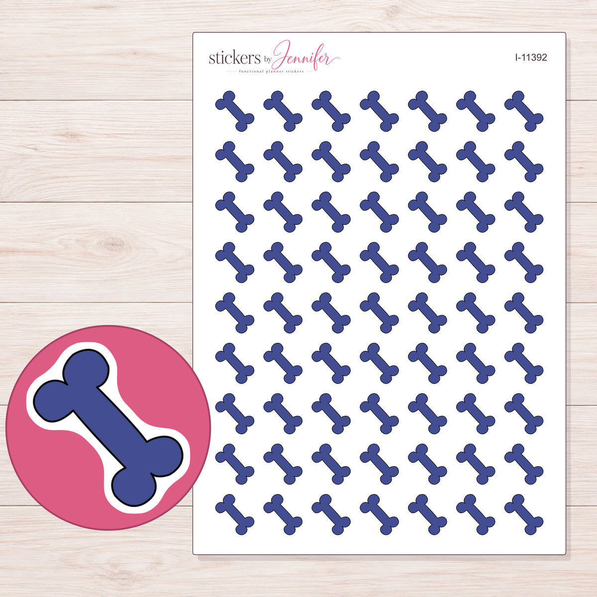 I-11392 planner sticker sheet with enlarged sticker detail