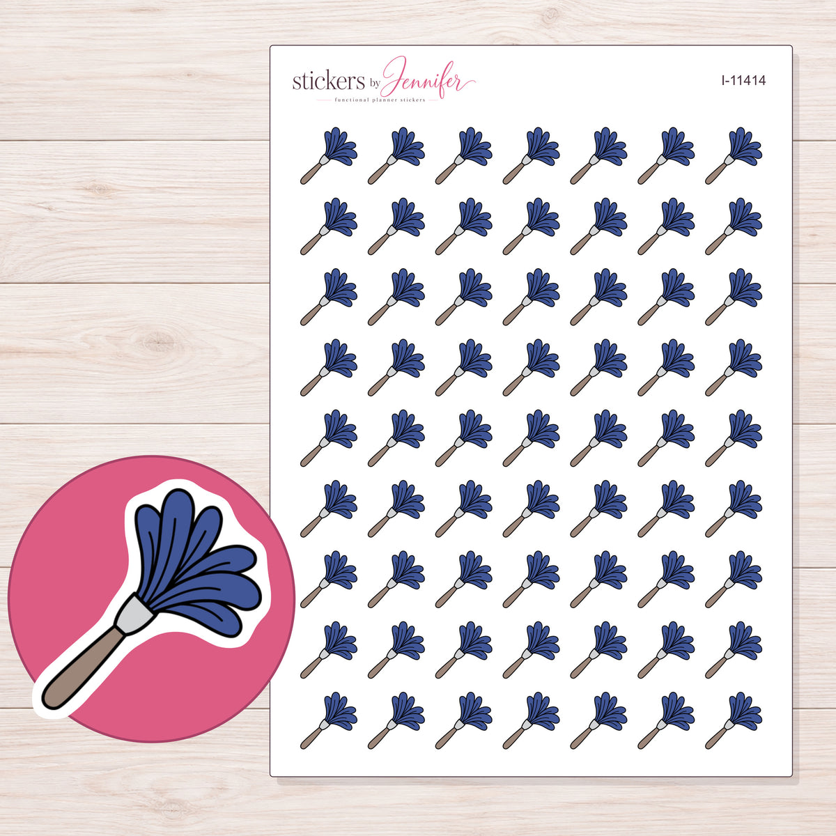 I-11414 planner sticker sheet with enlarged sticker detail