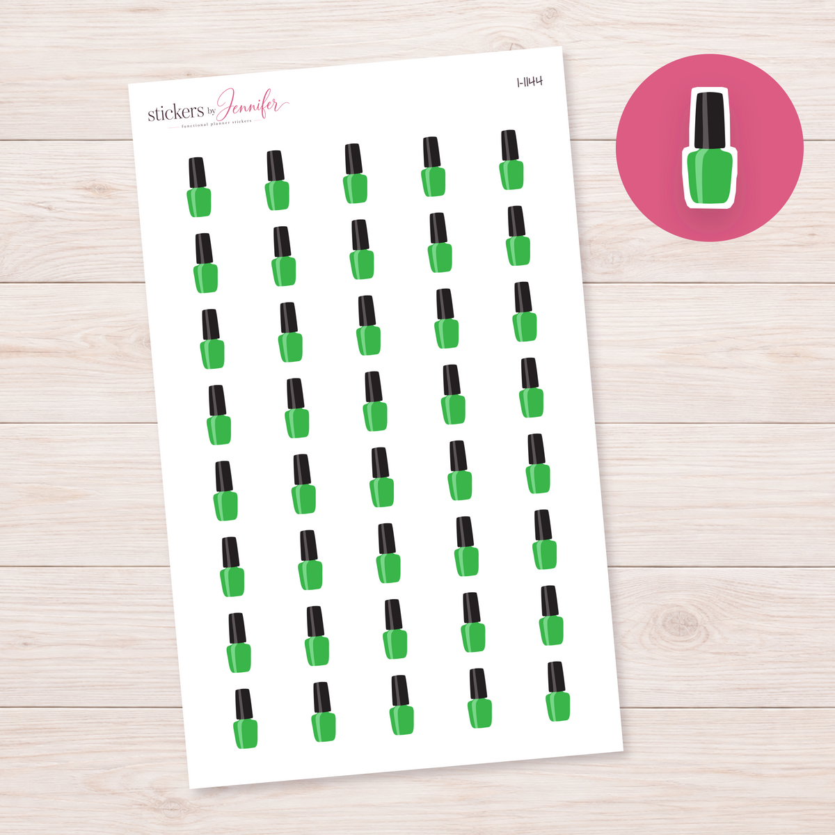 Bright Green Nail Polish Planner Stickers | I-1144