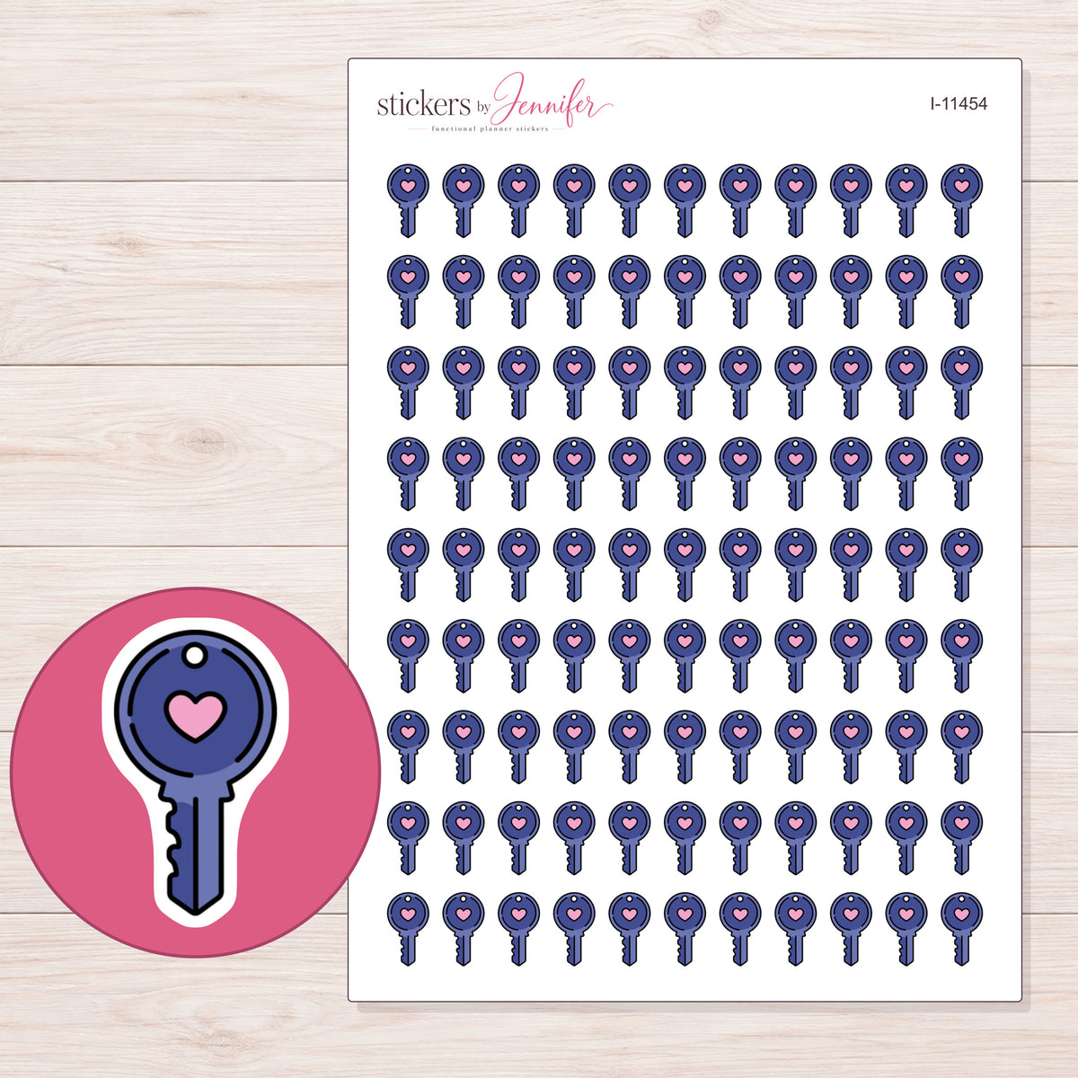 I-11454 planner sticker sheet with enlarged sticker detail