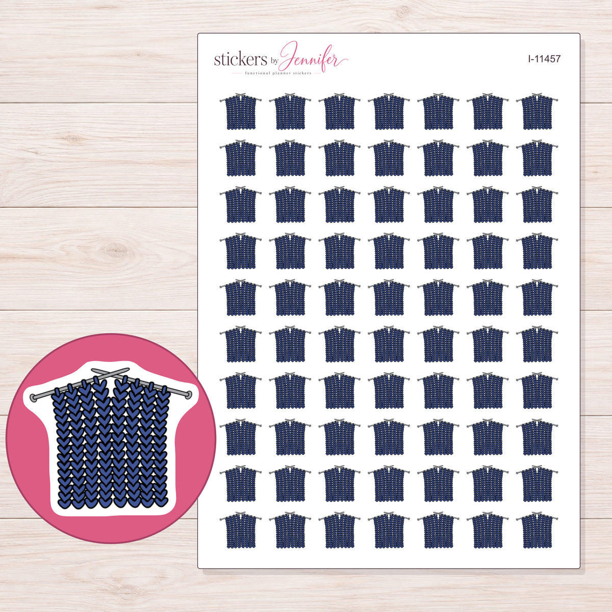 I-11457 planner sticker sheet with enlarged sticker detail