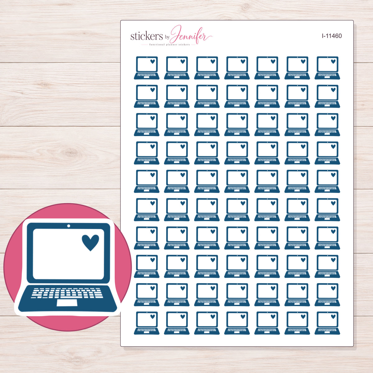 I-11460 planner sticker sheet with enlarged sticker detail