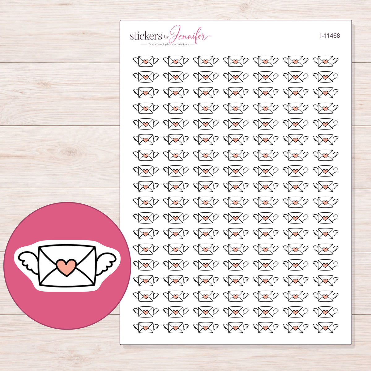 I-11468 planner sticker sheet with enlarged sticker detail