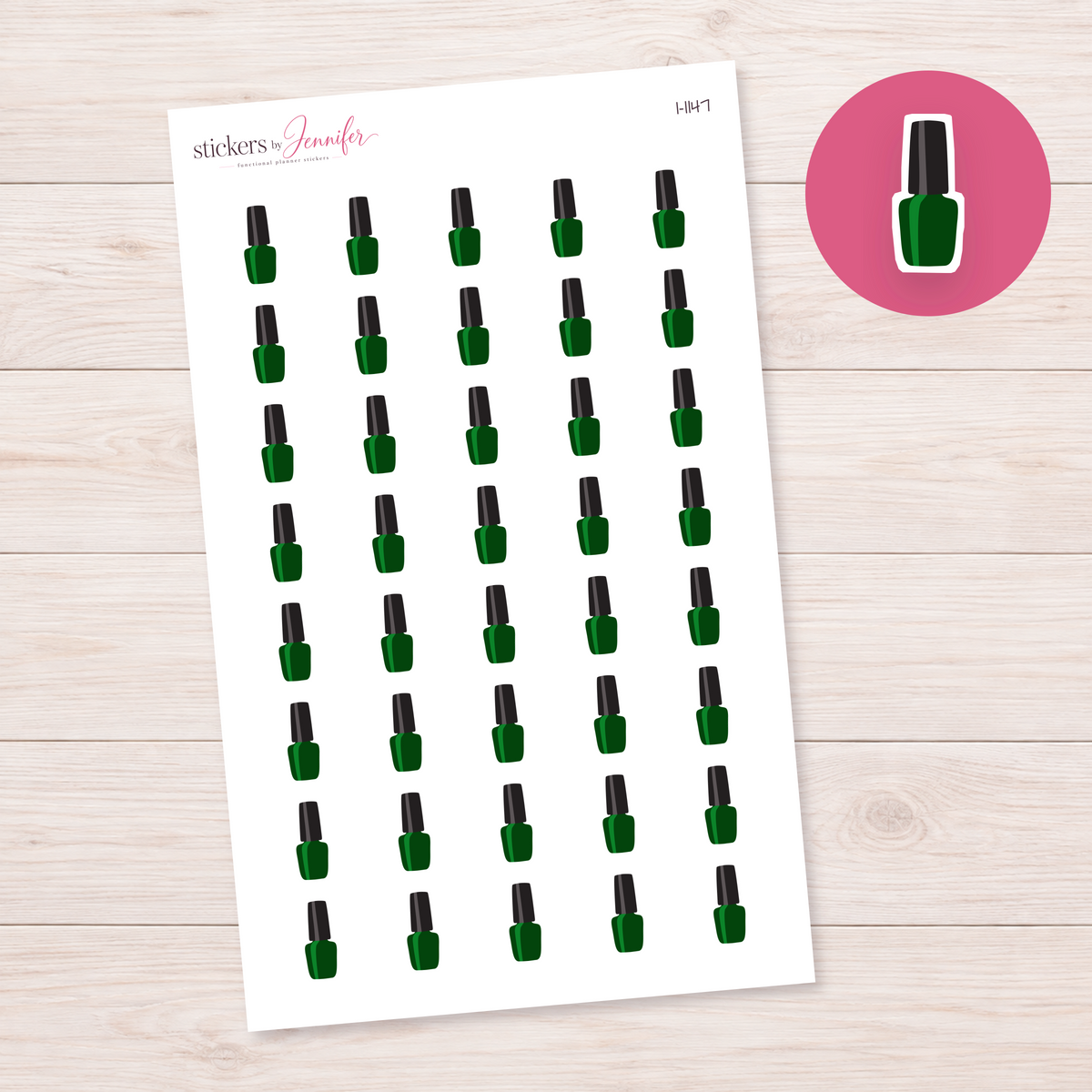 Green Nail Polish Planner Stickers | I-1147