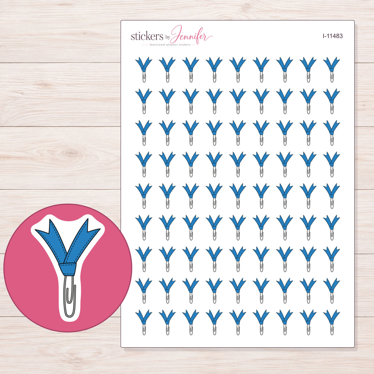 I-11483 planner sticker sheet with enlarged sticker detail