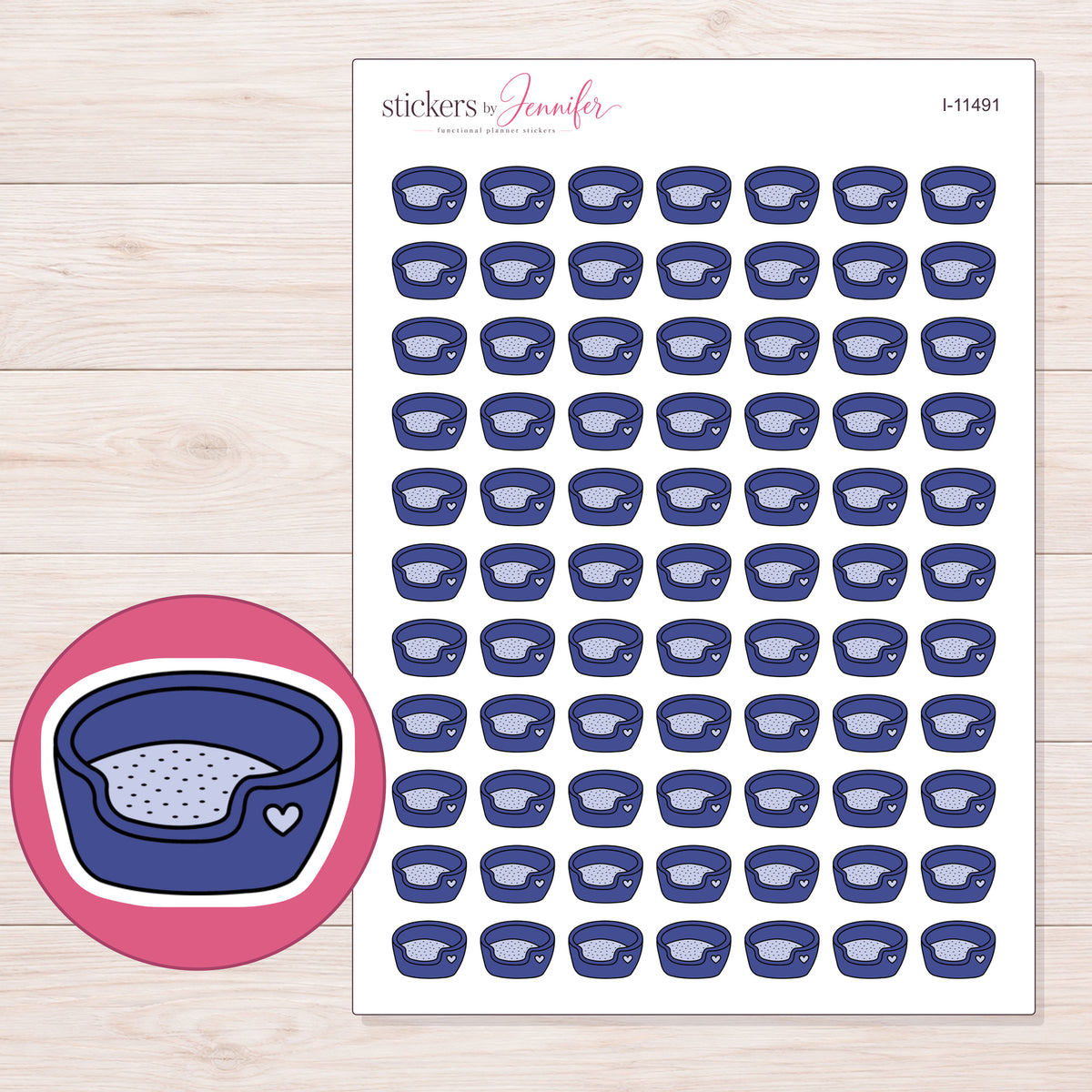 I-11491 planner sticker sheet with enlarged sticker detail