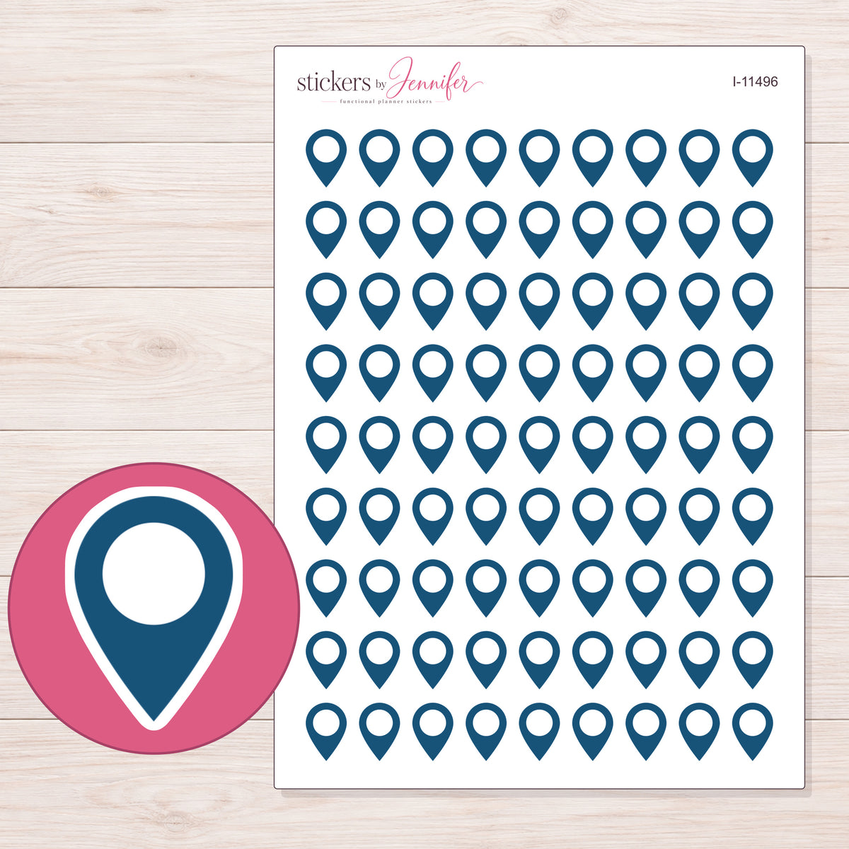 I-11496 planner sticker sheet with enlarged sticker detail